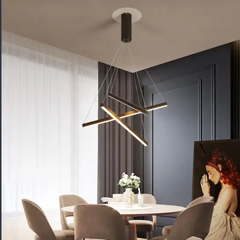 DecorBites™ Aluminum Bar LED Chandelier for Stair Hall Dining Living Room - Indoor Lighting Fixture