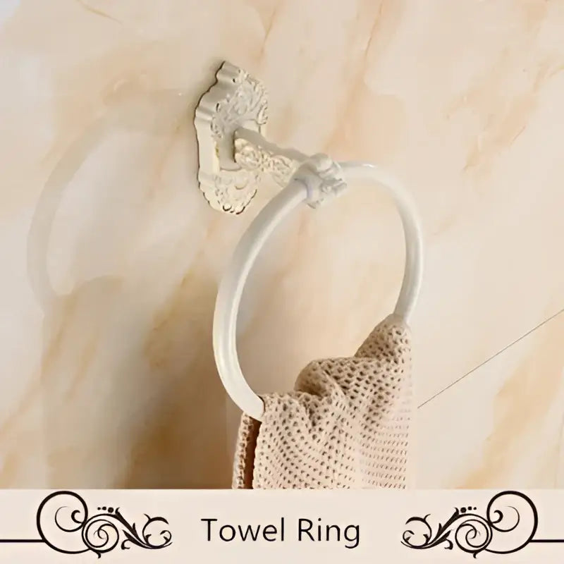 DecorBites™ Aluminum Bath Hardware Set: Shelf, Towel Rack, Paper Holder, Brush Holder, Hooks