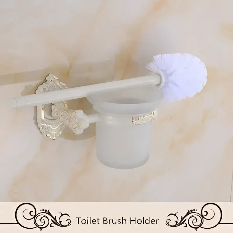 DecorBites™ Aluminum Bath Hardware Set: Shelf, Towel Rack, Paper Holder, Brush Holder, Hooks