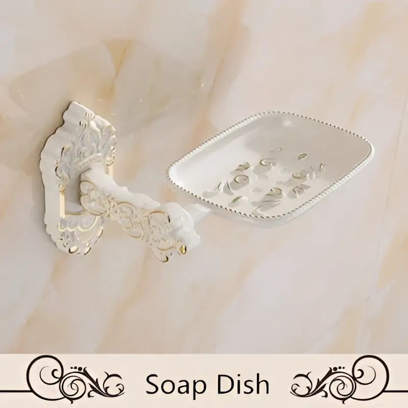 DecorBites™ Aluminum Bath Hardware Set: Shelf, Towel Rack, Paper Holder, Brush Holder, Hooks