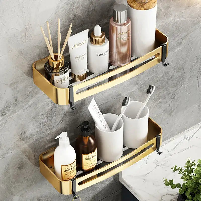 DecorBites™ Aluminum Bathroom Corner Shelf - Wall Mounted Shower Storage Holder