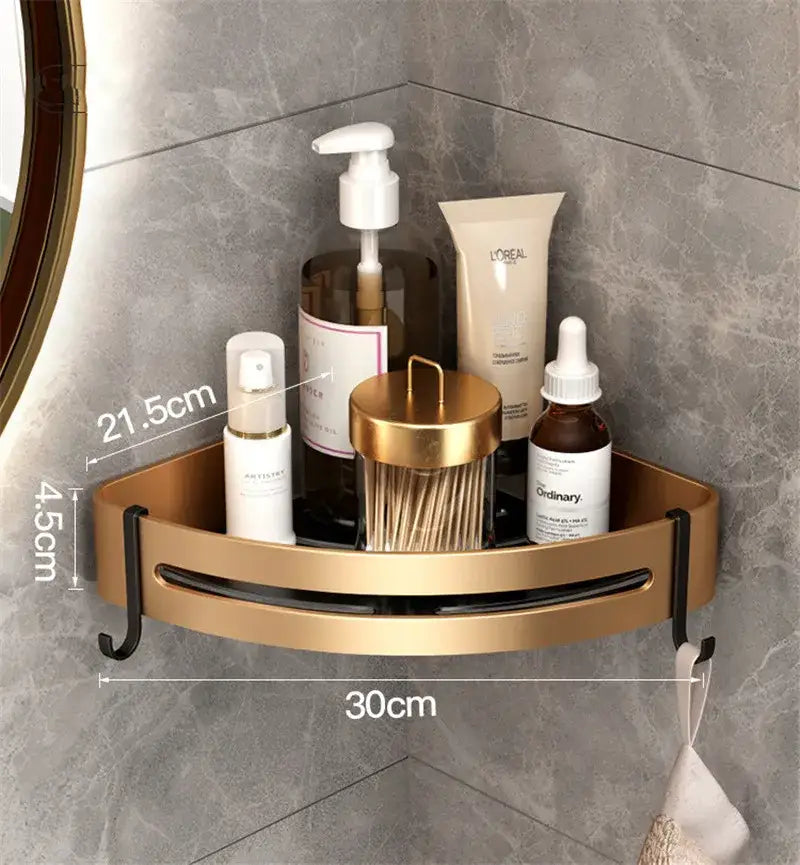 DecorBites™ Aluminum Bathroom Corner Shelf - Wall Mounted Shower Storage Holder