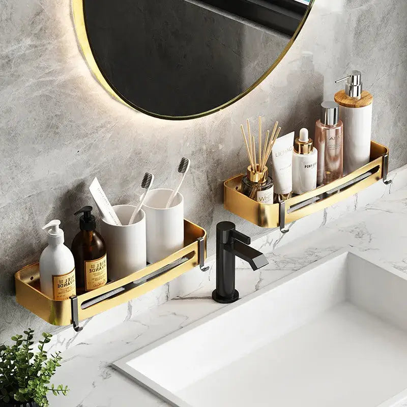 DecorBites™ Aluminum Bathroom Corner Shelf - Wall Mounted Shower Storage Holder