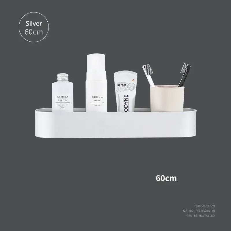 DecorBites™ Aluminum Bathroom Shelf with Towel Bar for Bath/Shower Organization