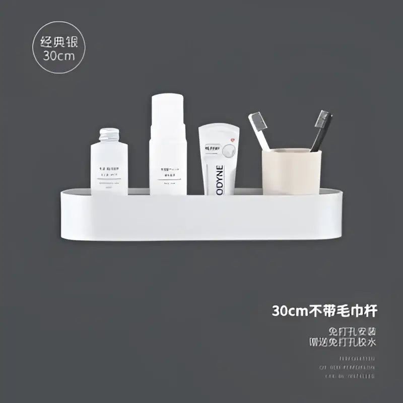 DecorBites™ Aluminum Bathroom Shelf with Towel Bar for Bath/Shower Organization