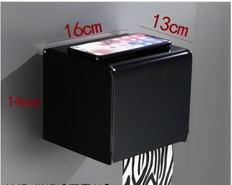 DecorBites™ Aluminum Black Bathroom Hardware Set: Towel Holder, Paper Holder, Corner Shelf, Towel Rack, Toilet Brush Holder