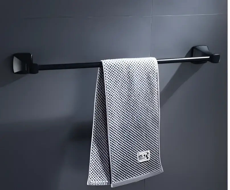 DecorBites™ Aluminum Black Bathroom Hardware Set: Towel Holder, Paper Holder, Corner Shelf, Towel Rack, Toilet Brush Holder