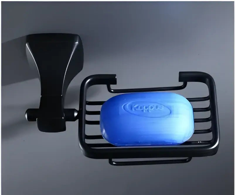 DecorBites™ Aluminum Black Bathroom Hardware Set: Towel Holder, Paper Holder, Corner Shelf, Towel Rack, Toilet Brush Holder