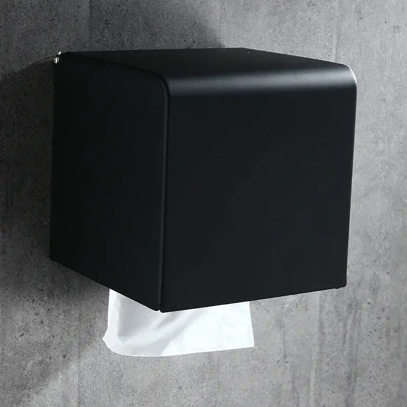 DecorBites™ Aluminum Black Bathroom Tissue Holder Wall-Mounted Toilet Paper Rack Stand