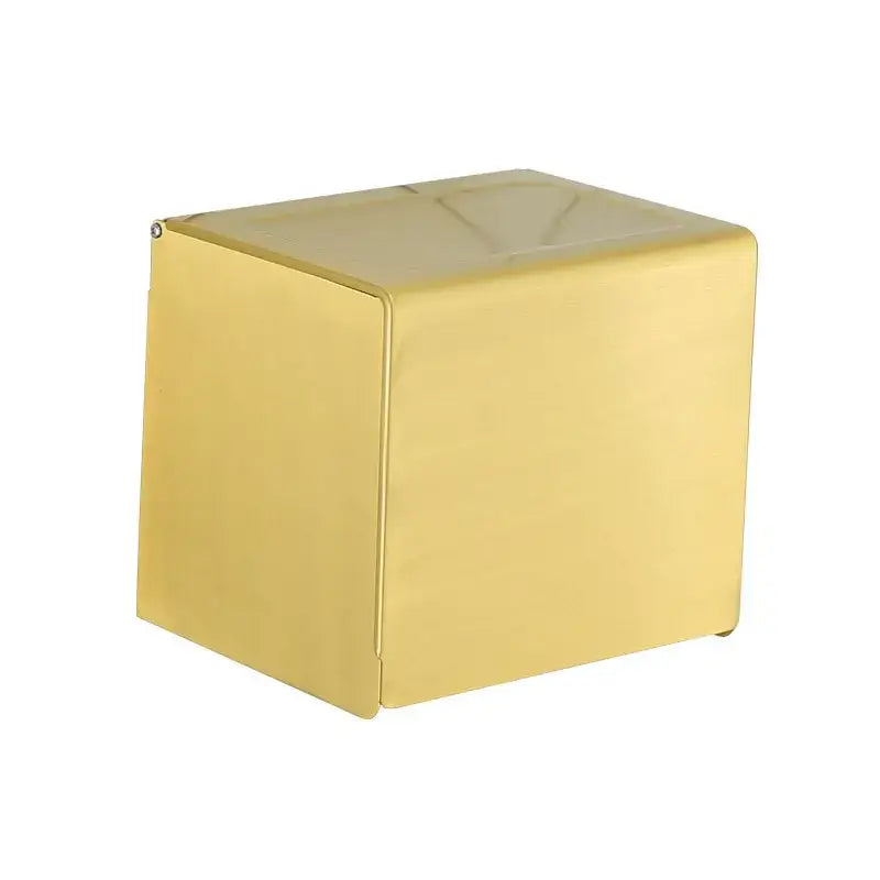 DecorBites™ Aluminum Brushed Gold Toilet Paper Holder Rack Tissue Box - Bathroom Roll Storage
