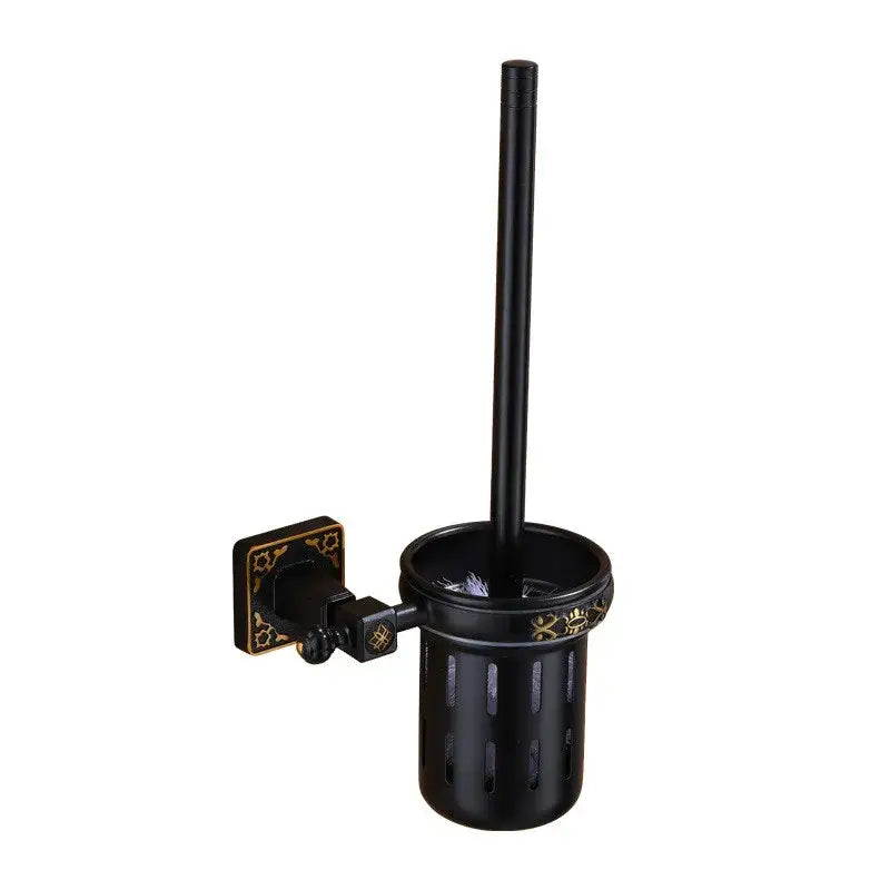 DecorBites™ Aluminum Carved Toilet Brush Holder Set