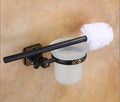 DecorBites™ Aluminum Carved Toilet Brush Holder Set