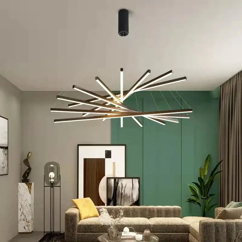 DecorBites™ Aluminum Ceiling Chandelier: LED Changeable Shape Stair High-Rise Indoor Lighting