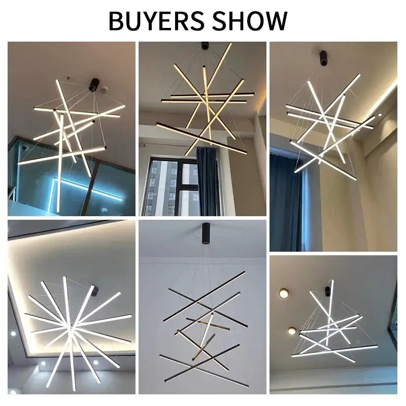DecorBites™ Aluminum Ceiling Chandelier: LED Changeable Shape Stair High-Rise Indoor Lighting