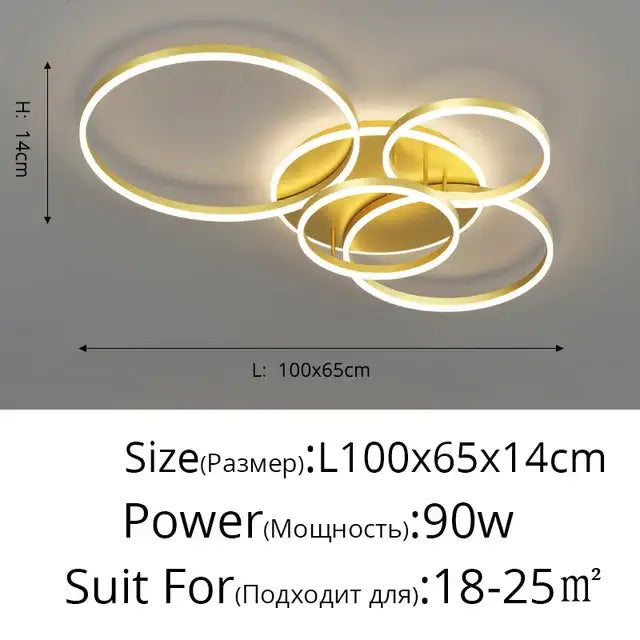 ثريا سقف دائرية LED من الألومنيوم DecorBites™ لغرفة النوم وغرفة المعيشة والمطبخ