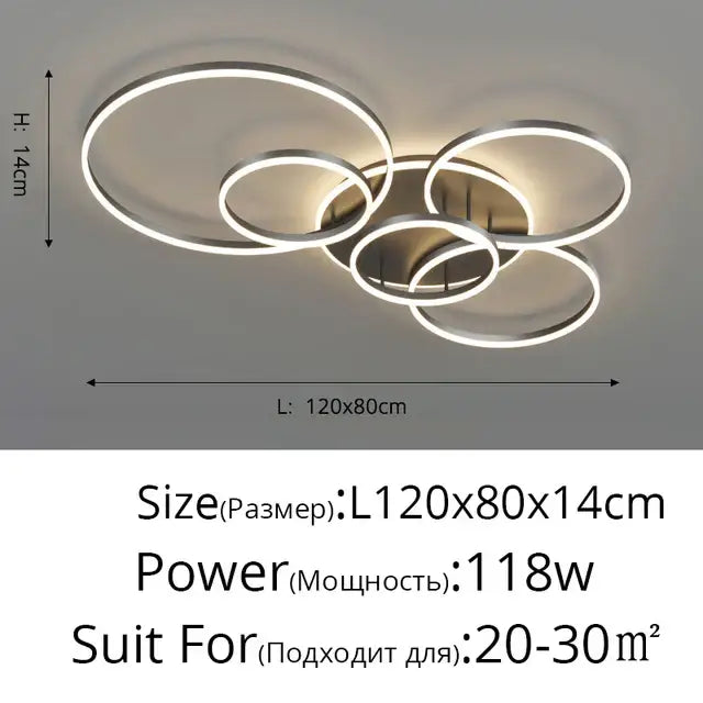 ثريا سقف دائرية LED من الألومنيوم DecorBites™ لغرفة النوم وغرفة المعيشة والمطبخ