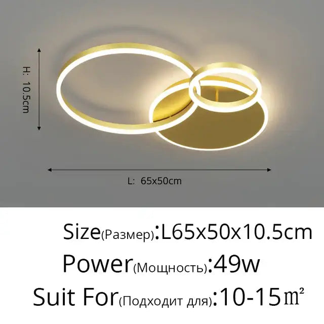 ثريا سقف دائرية LED من الألومنيوم DecorBites™ لغرفة النوم وغرفة المعيشة والمطبخ