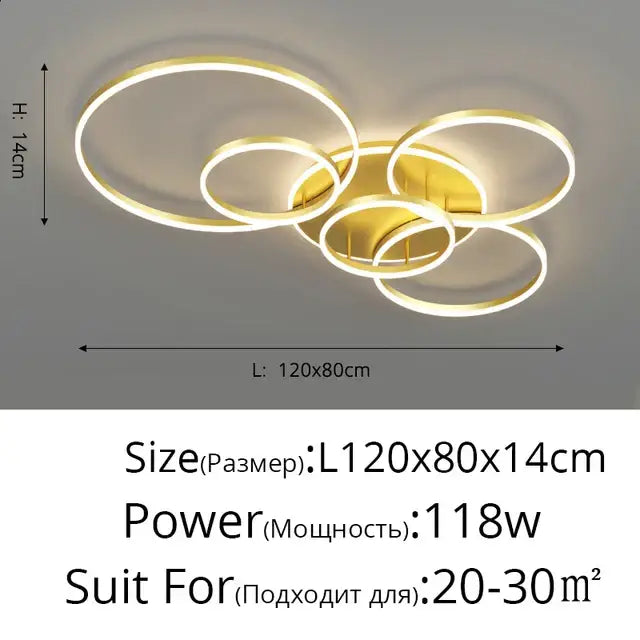 ثريا سقف دائرية LED من الألومنيوم DecorBites™ لغرفة النوم وغرفة المعيشة والمطبخ