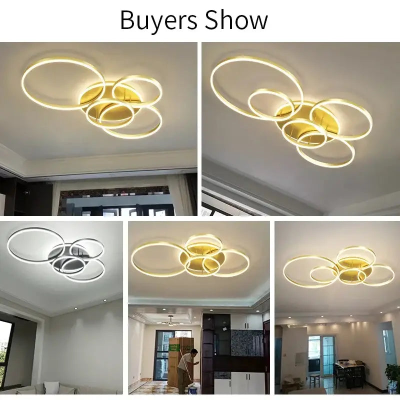 ثريا سقف دائرية LED من الألومنيوم DecorBites™ لغرفة النوم وغرفة المعيشة والمطبخ