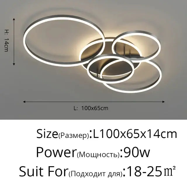 ثريا سقف دائرية LED من الألومنيوم DecorBites™ لغرفة النوم وغرفة المعيشة والمطبخ