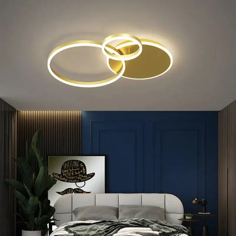 ثريا سقف دائرية LED من الألومنيوم DecorBites™ لغرفة النوم وغرفة المعيشة والمطبخ