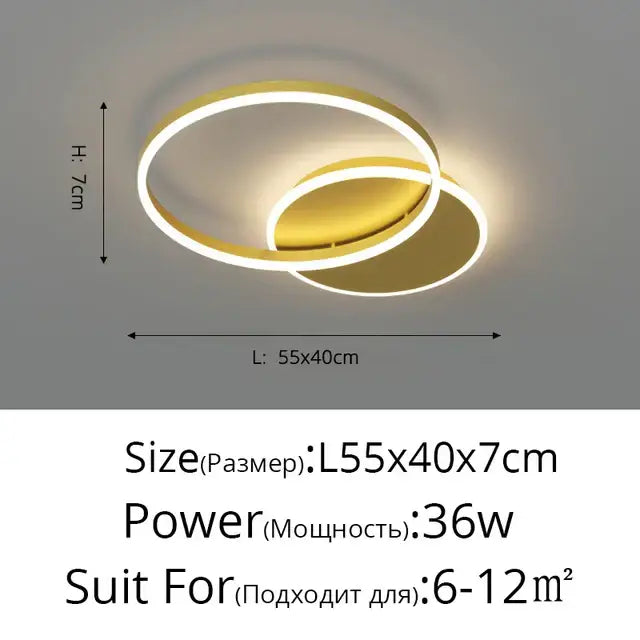 ثريا سقف دائرية LED من الألومنيوم DecorBites™ لغرفة النوم وغرفة المعيشة والمطبخ