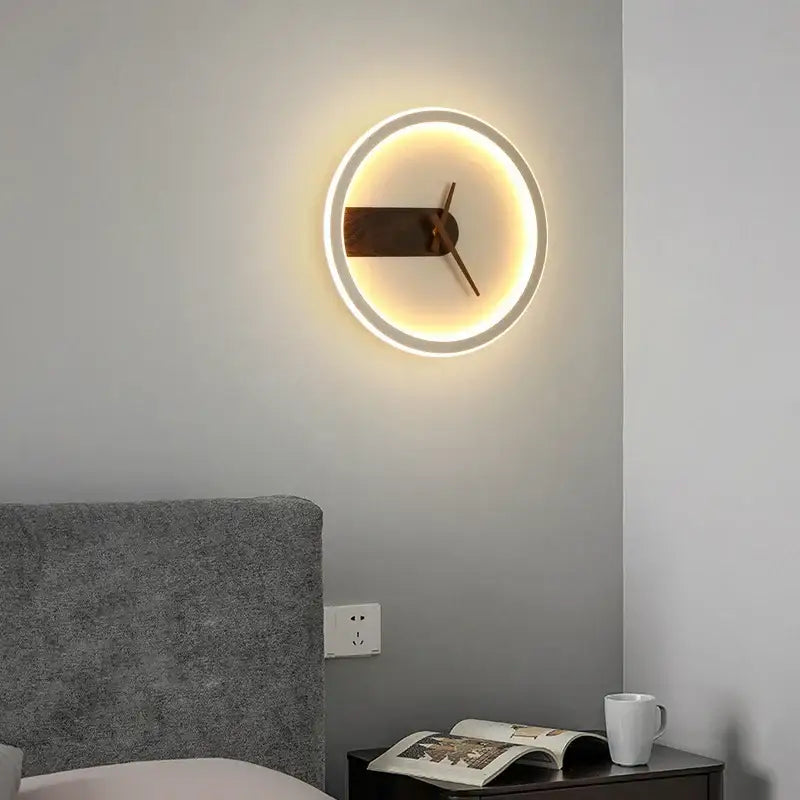 DecorBites™ Aluminum Clock Wall Lamp - Modern Led Sconce Light for Home, Hotel & Aisle