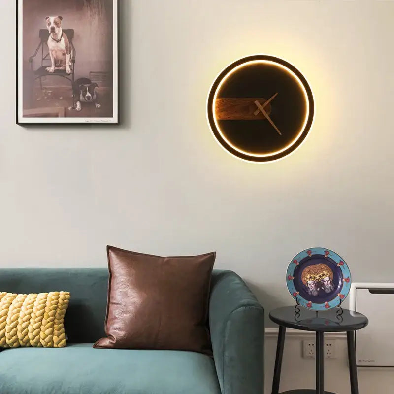 DecorBites™ Aluminum Clock Wall Lamp - Modern Led Sconce Light for Home, Hotel & Aisle