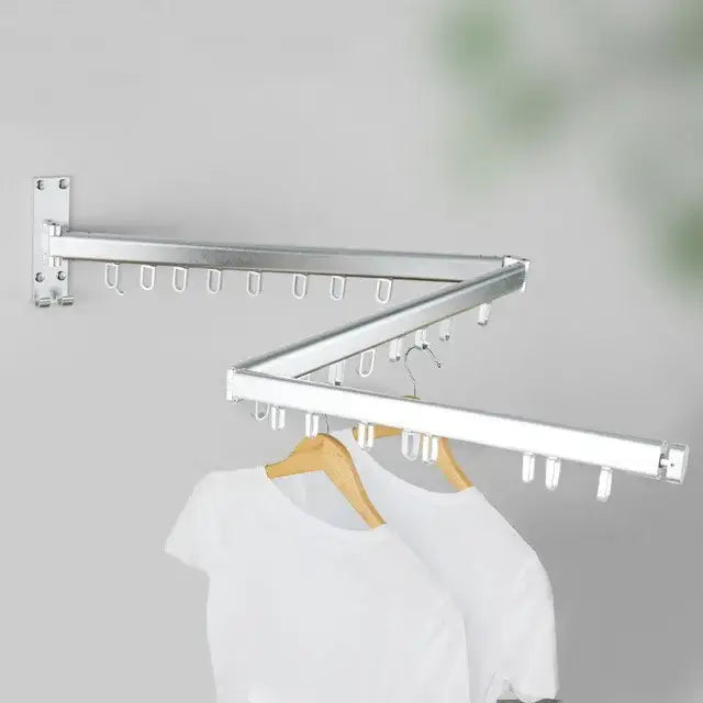 DecorBites™ Aluminum Clothing Hanger Organizer Rack Black Foldable Laundry Drying Rack