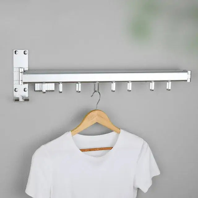 DecorBites™ Aluminum Clothing Hanger Organizer Rack Black Foldable Laundry Drying Rack