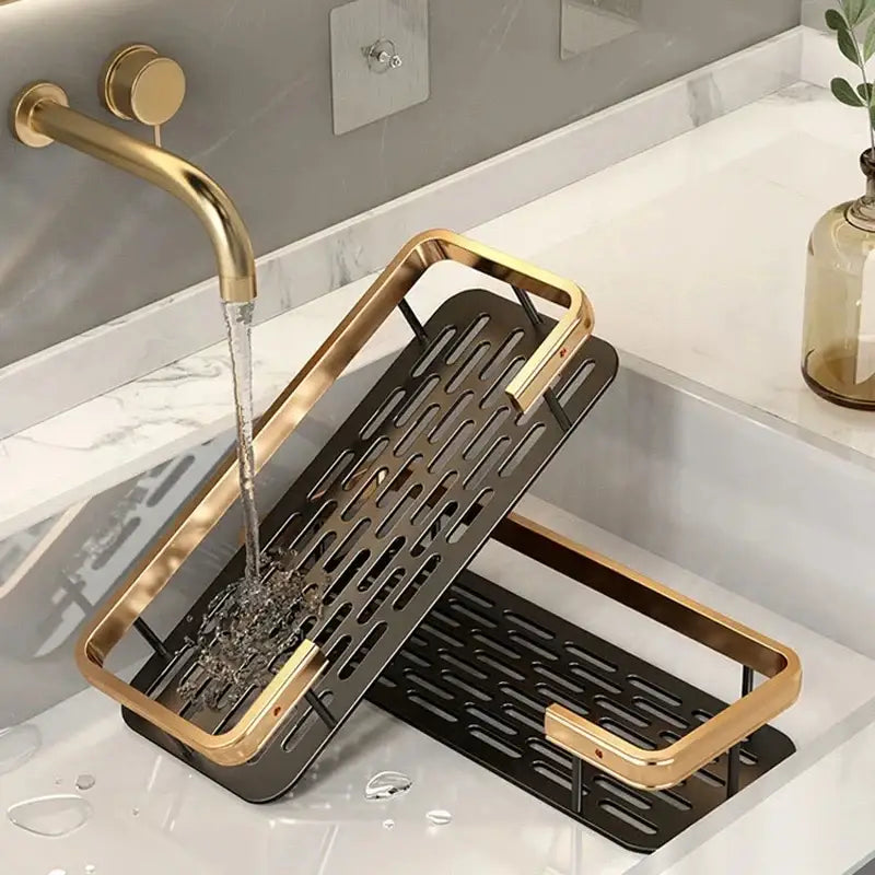 رف زاوية للحمام من الألومنيوم DecorBites™ مع حامل مناشف