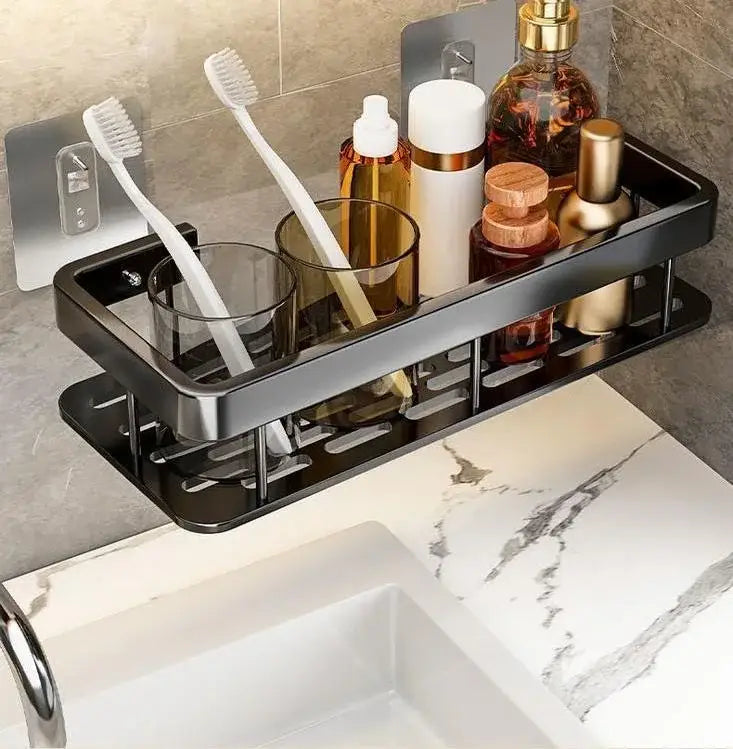 DecorBites™ Aluminum Corner Shelf Organizer for Bathroom and Kitchen Storage