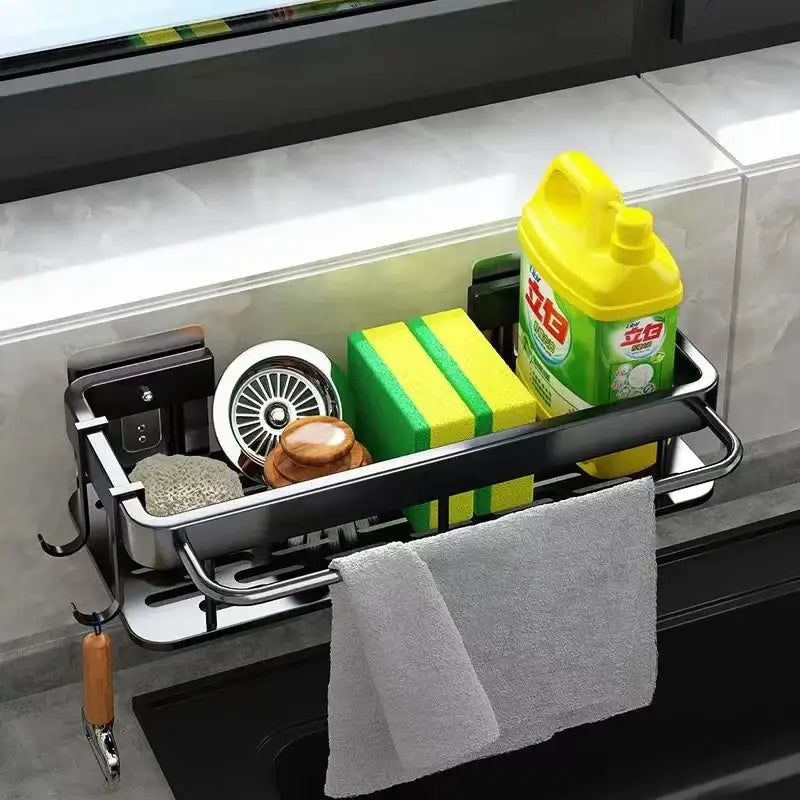 DecorBites™ Aluminum Corner Shelf: Wall Mount Storage Rack for Bathroom & Kitchen Essentials
