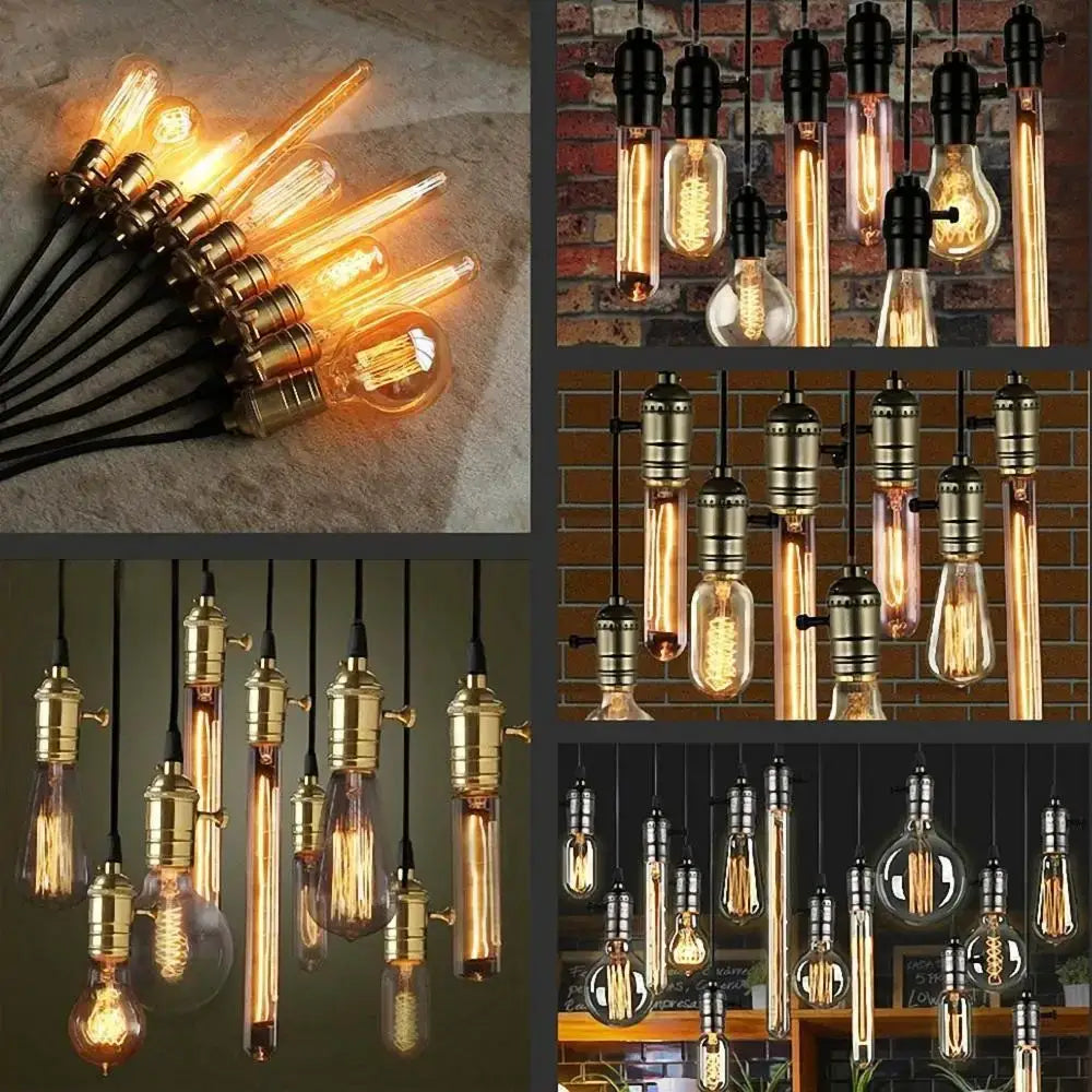 DecorBites™ Aluminum E27 Lamp Holder Pendant Light in 4 Colors