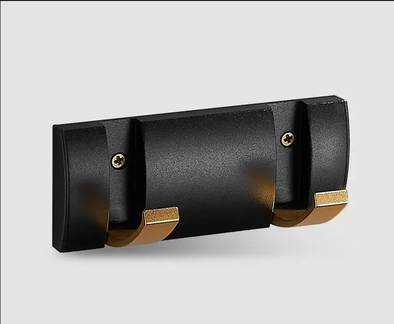 DecorBites™ Aluminum Folding Robe Hook Black Gold Wall Mount Towel Hanger Kitchen Door Hook