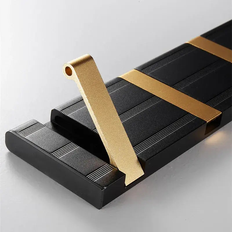 DecorBites™ Aluminum Folding Robe Hook Black Gold Wall Mount Towel Hanger Kitchen Door Hook