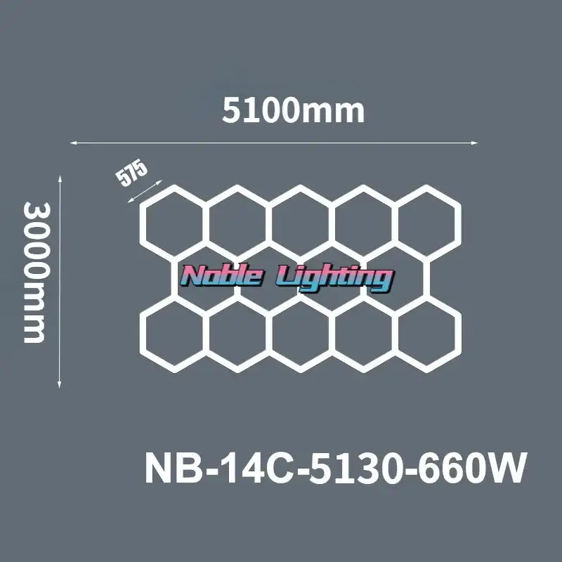 DecorBites™ Aluminum Housing Hexagon LED Light Bar Detailing Light 5X12M Honeycomb Ceiling Lamp