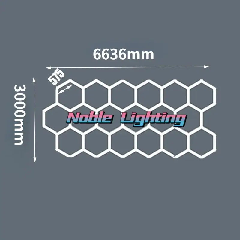 DecorBites™ Aluminum Housing Hexagon LED Light Bar Detailing Light 5X12M Honeycomb Ceiling Lamp