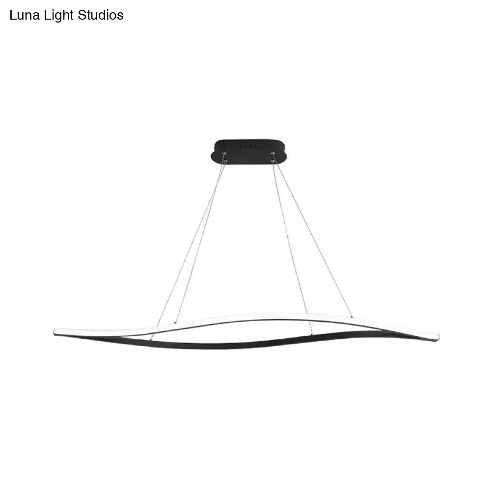DecorBites™ Aluminum Leaf Drop Pendant LED Island Lamp - Simplicity Black/White, Warm/White Light - 31.5"/39" Wide