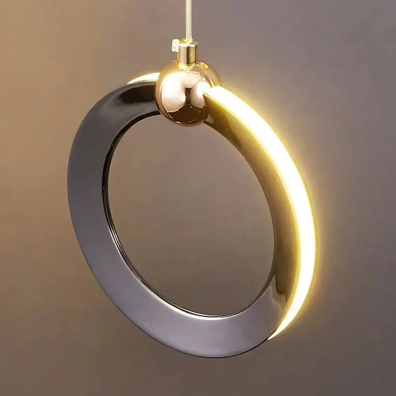 DecorBites™ Aluminum LED Chandelier Crystal Round Hanging Lamps Luxury Staircase Lighting Fixtures
