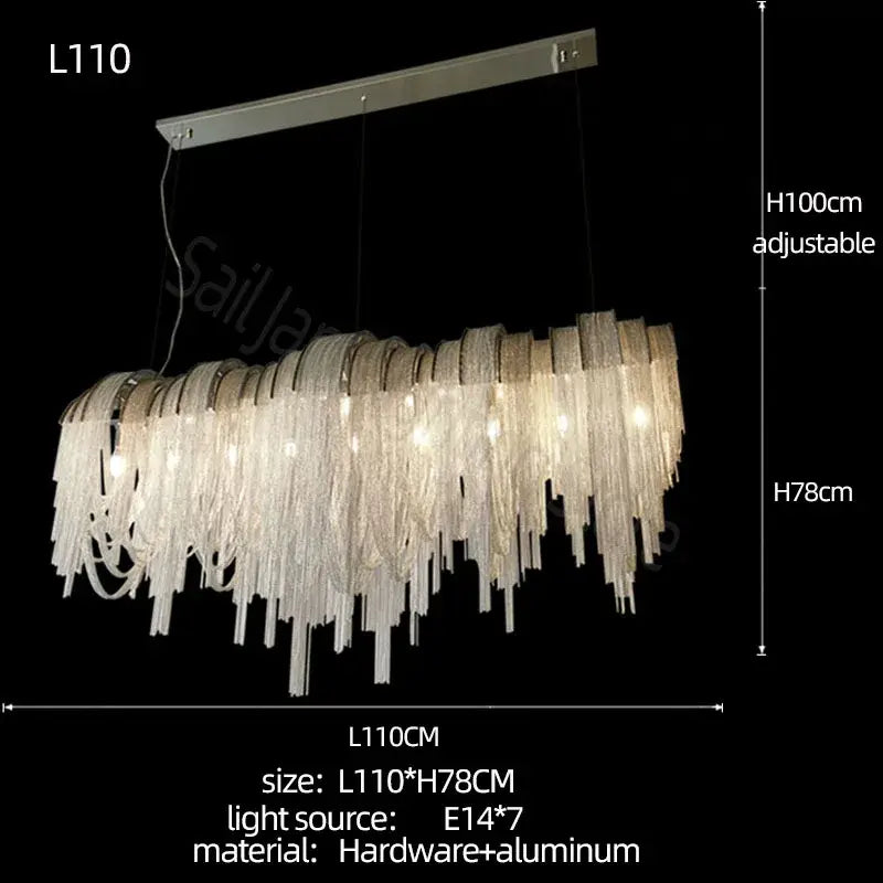 DecorBites™ Aluminum LED Chandelier for Modern Interior Decor, Living Room, Dining Room, Kitchen Island, Bedside Wall Lamp