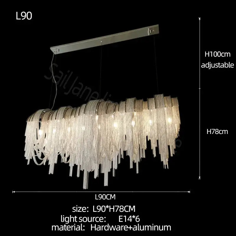 DecorBites™ Aluminum LED Chandelier for Modern Interior Decor, Living Room, Dining Room, Kitchen Island, Bedside Wall Lamp