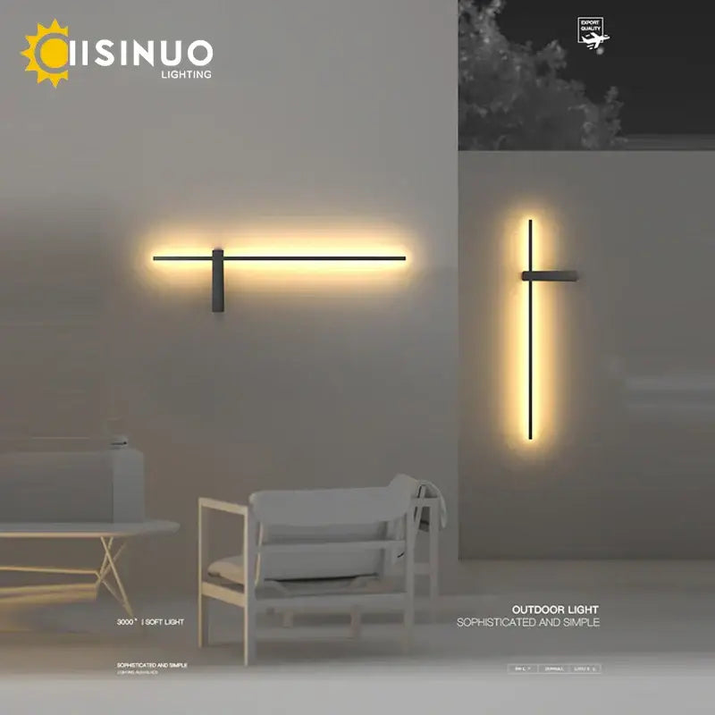 مصباح حائط خارجي من الألومنيوم DecorBites™، مقاوم للماء بمعيار IP54، تركيبات إضاءة للشرفة والفناء