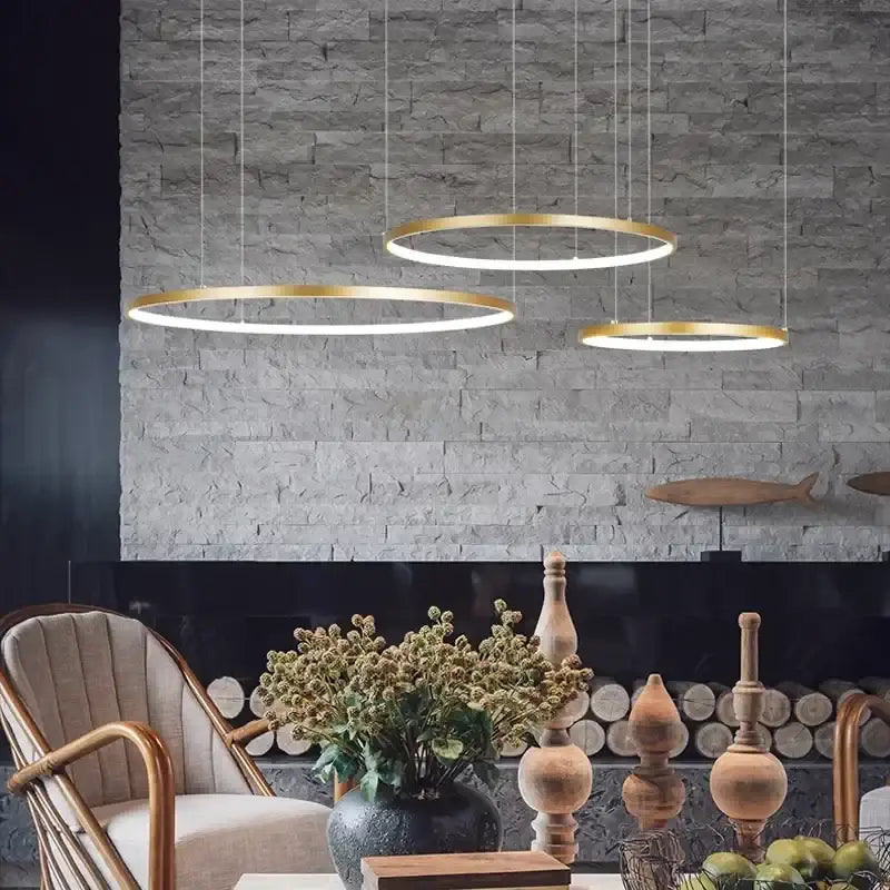 DecorBites™ Aluminum Rings LED Pendant Light in Living Room Bedroom Dining Room