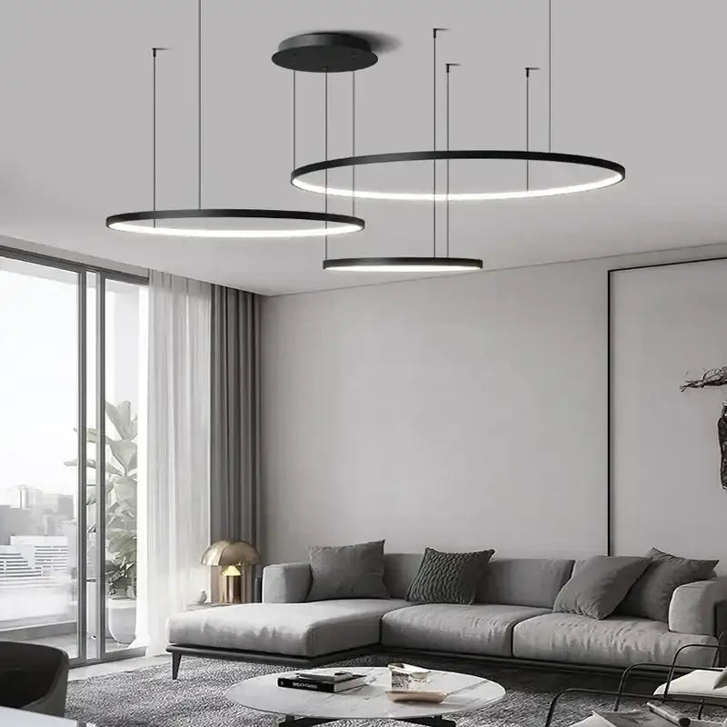 DecorBites™ Aluminum Rings LED Pendant Light in Living Room Bedroom Dining Room