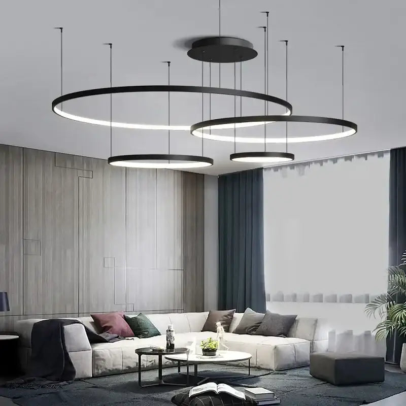 DecorBites™ Aluminum Rings LED Pendant Light in Living Room Bedroom Dining Room