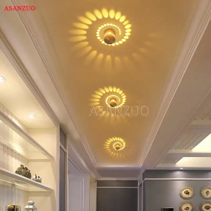 DecorBites™ Aluminum Spiral LED Wall Lamp for Bedroom and Living Room