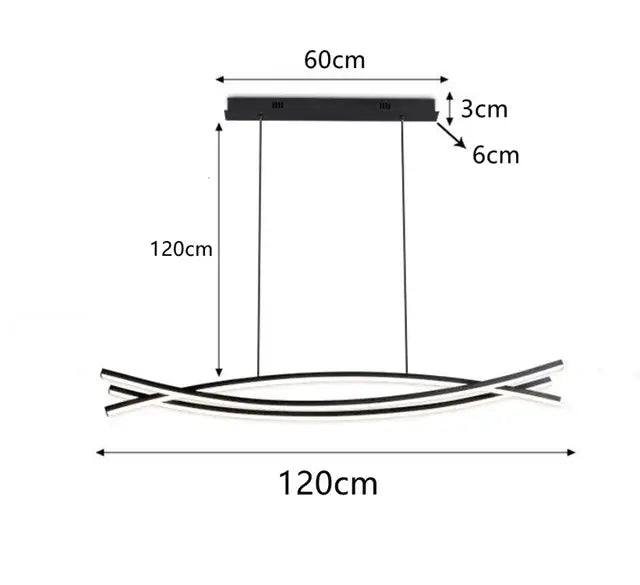 DecorBites™ Aluminum Suspension LED Chandelier for Kitchen Dining Table Island