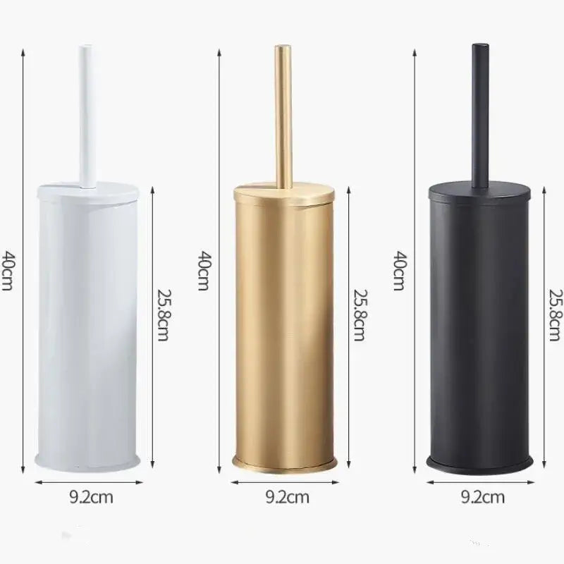 DecorBites™ Aluminum Toilet Brush Holder Set, Bath Hardware, Brushed Gold/Black