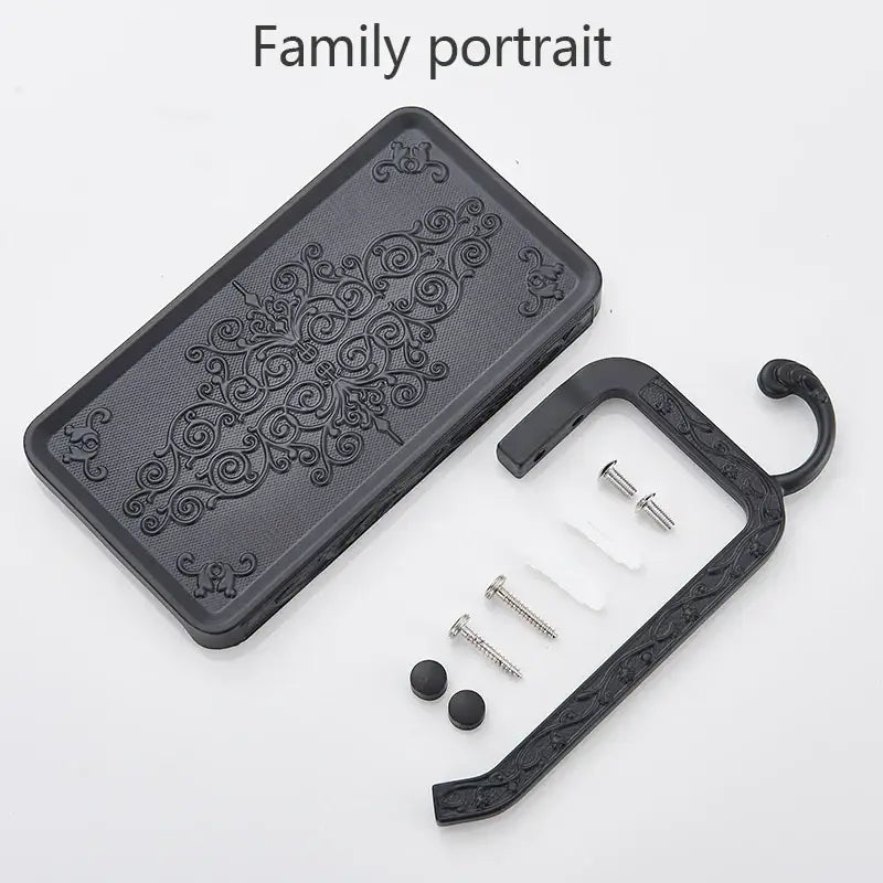 DecorBites™ Aluminum Toilet Paper Holder with Phone Rack and Hook